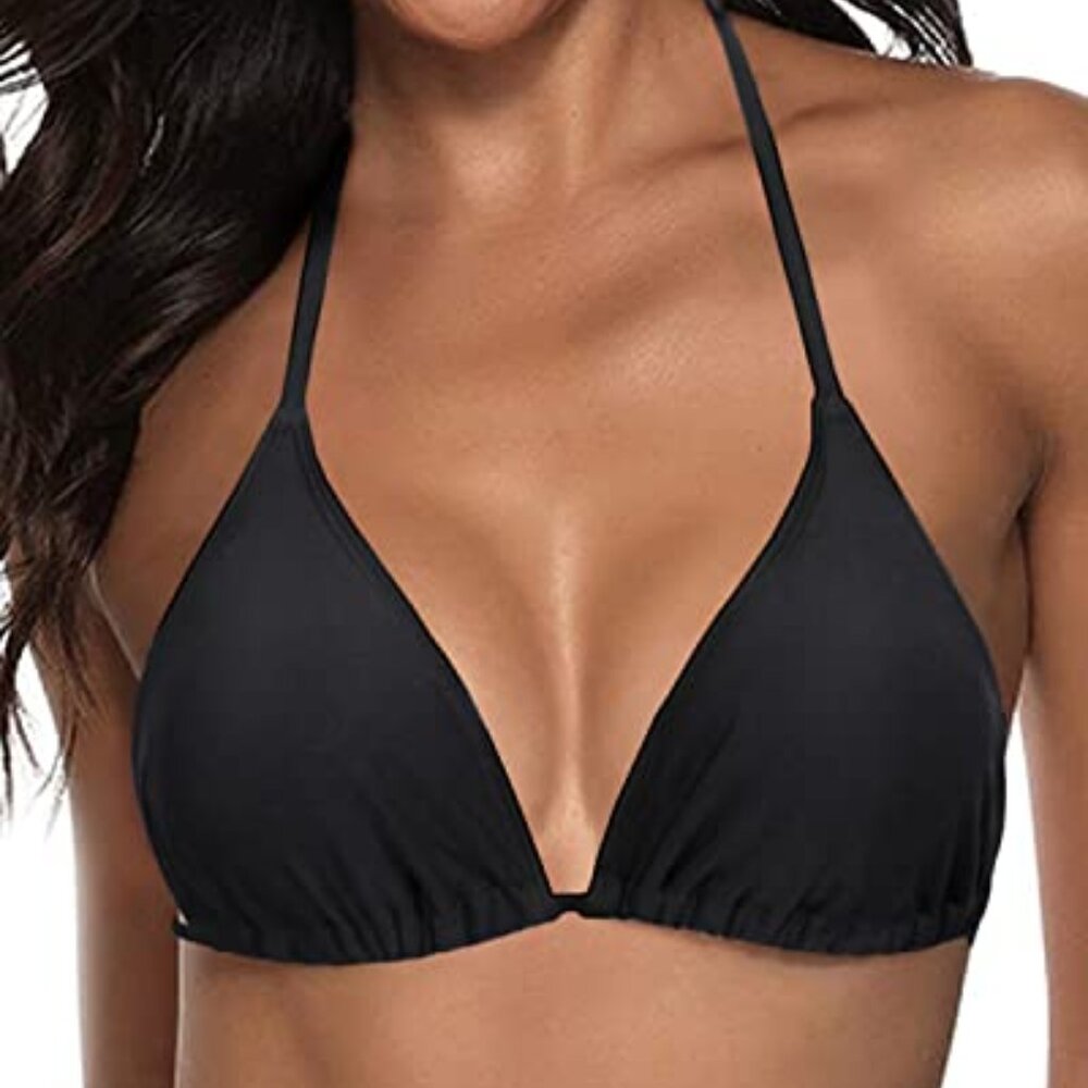 Tempt Me Black Triangle Bikini Top